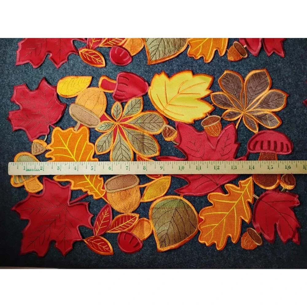 Leaves Mushrooms Acorns Fall Autumn Placemats Die Cut Cutout Set Of 4